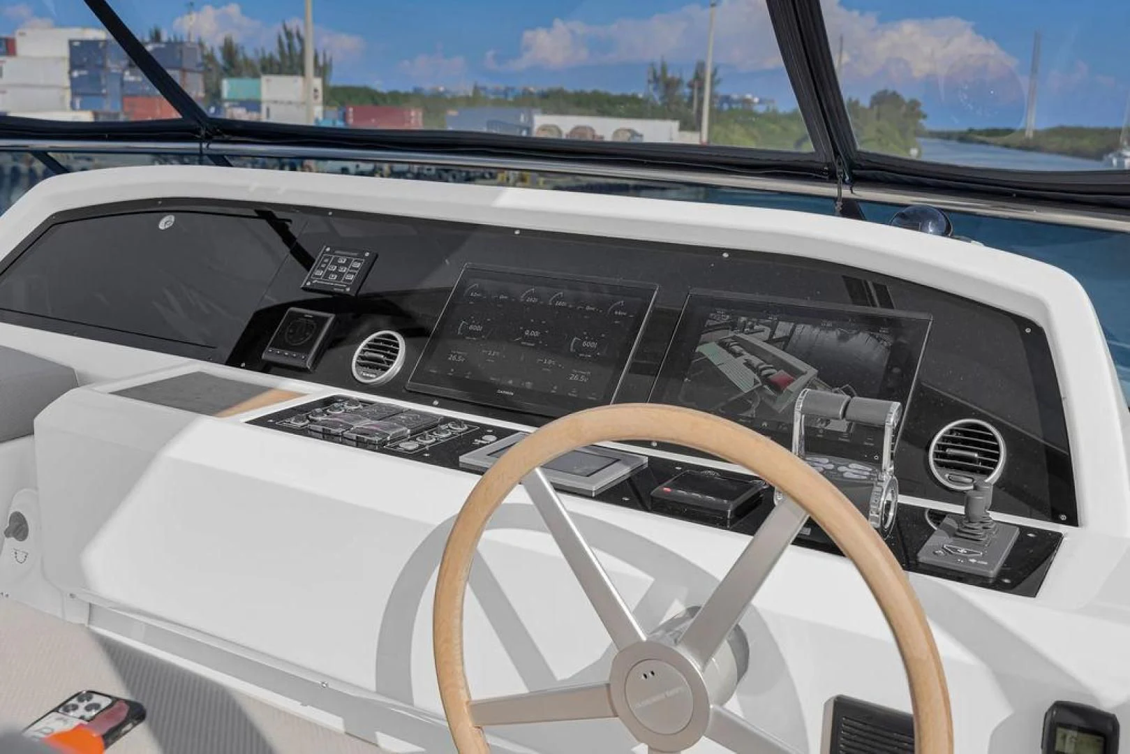 the inside of a car aboard JUJU Yacht for Sale