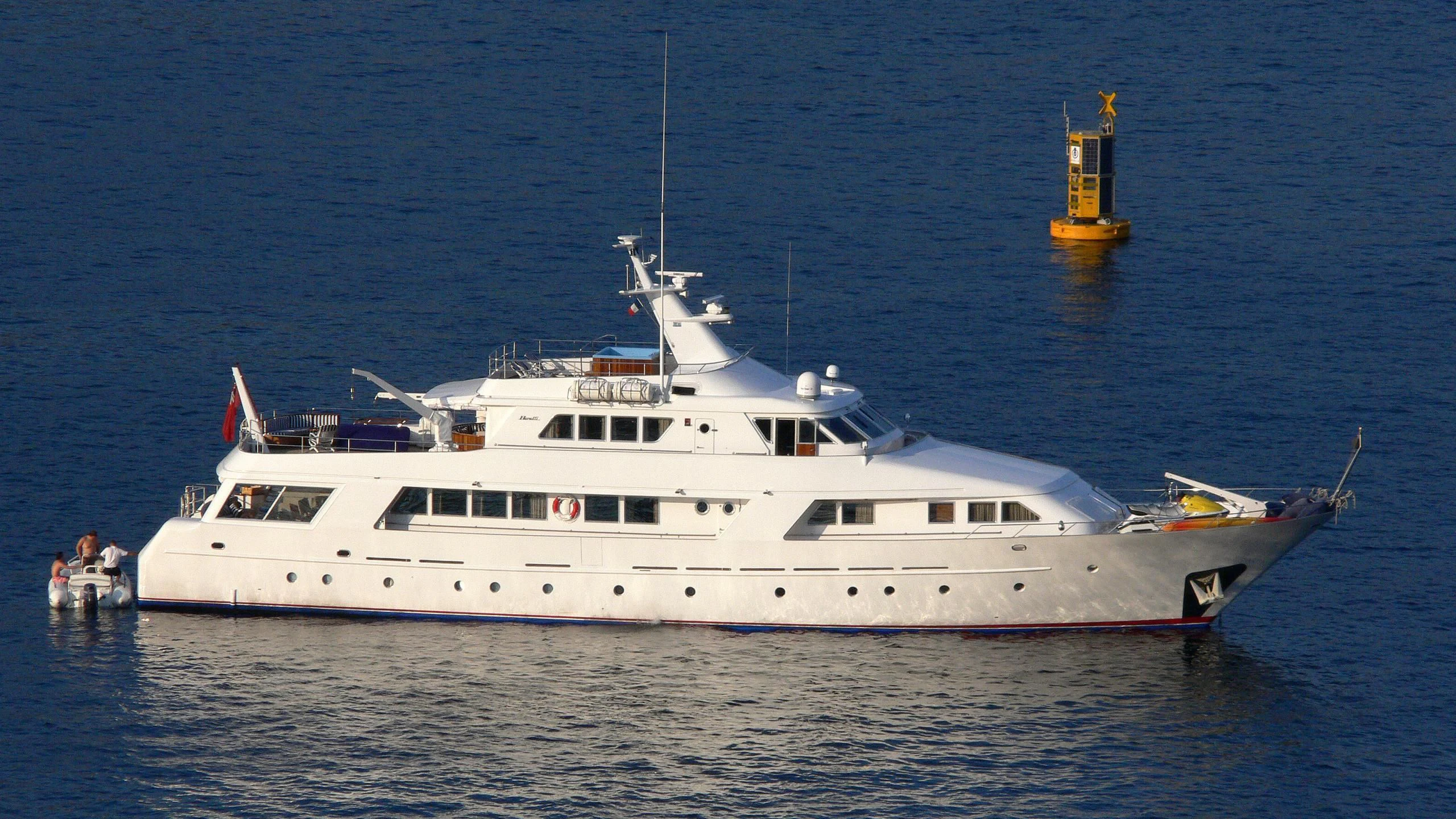 a large white boat in the water aboard STAR OF THE SEA Yacht for Sale