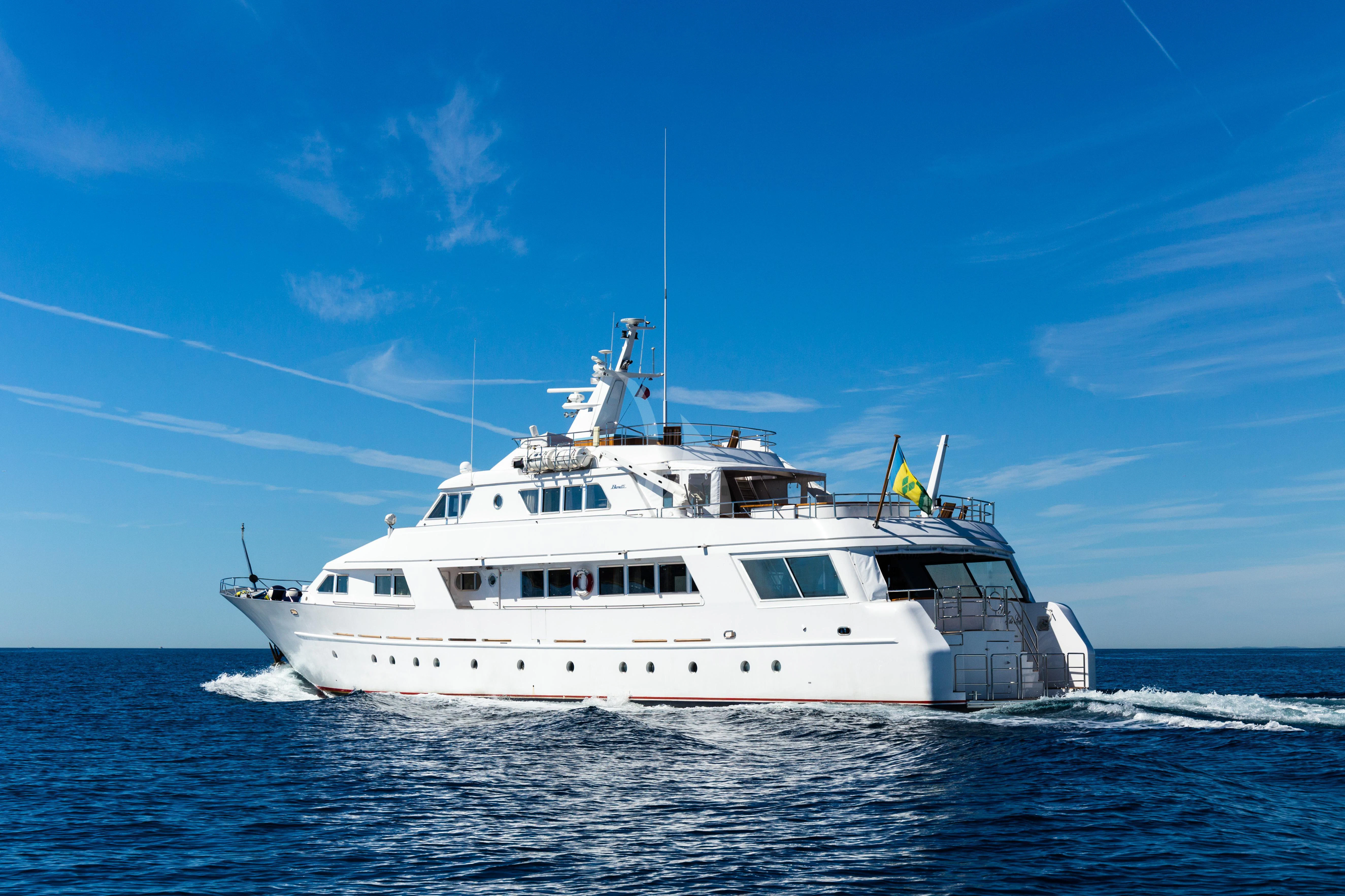 a white boat in the water aboard STAR OF THE SEA Yacht for Sale