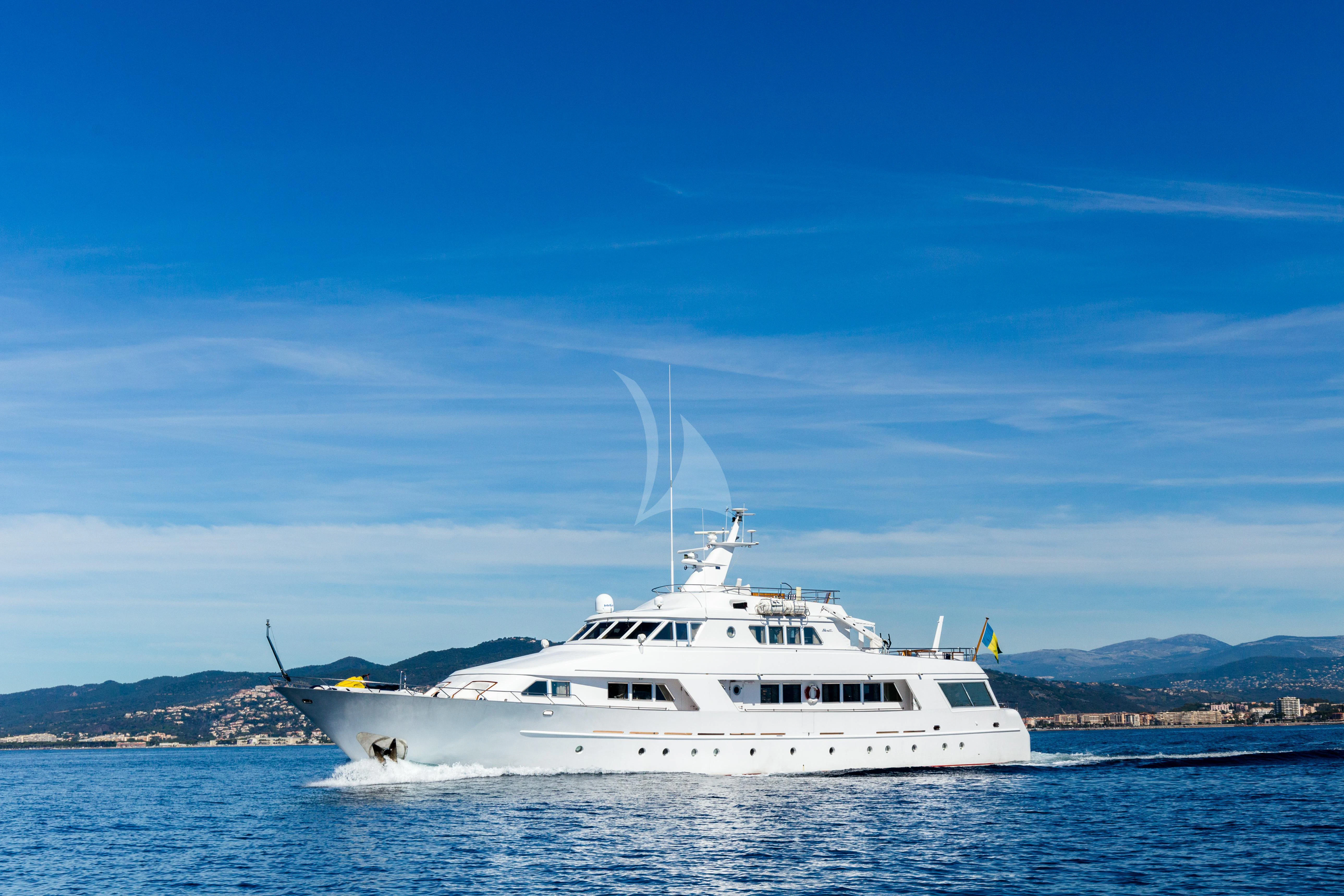 a white yacht in the water aboard STAR OF THE SEA Yacht for Sale
