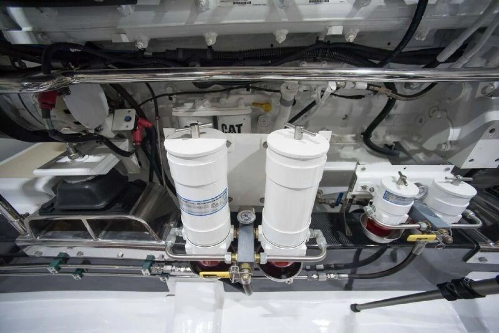 a close-up of a car engine aboard GRACIE Yacht for Sale