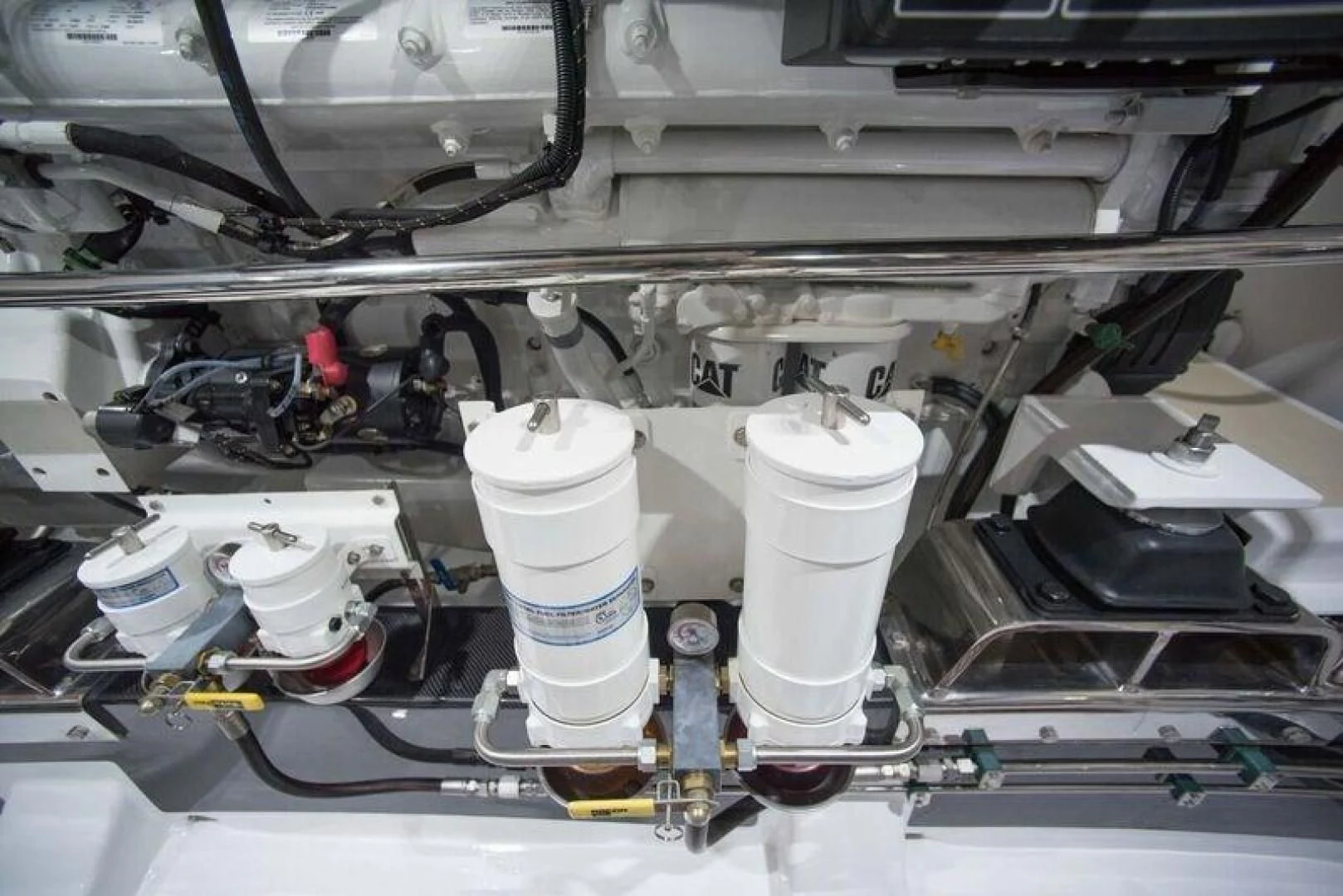 a close-up of a car engine aboard GRACIE Yacht for Sale