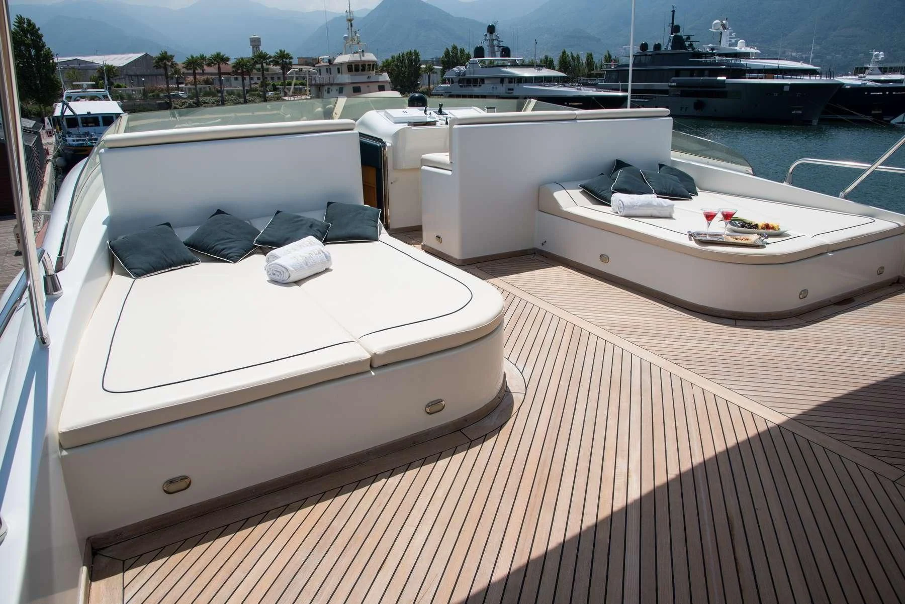 a boat docked at a pier aboard ANNE MARIE Yacht for Sale