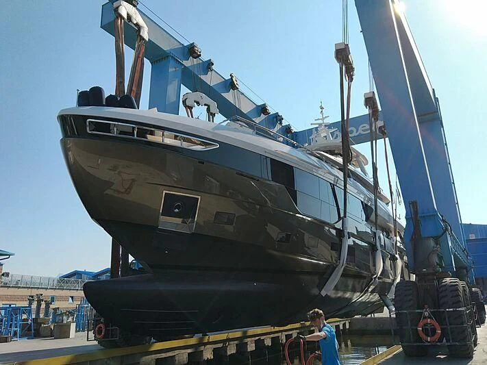 a large boat docked aboard NG Yacht for Sale