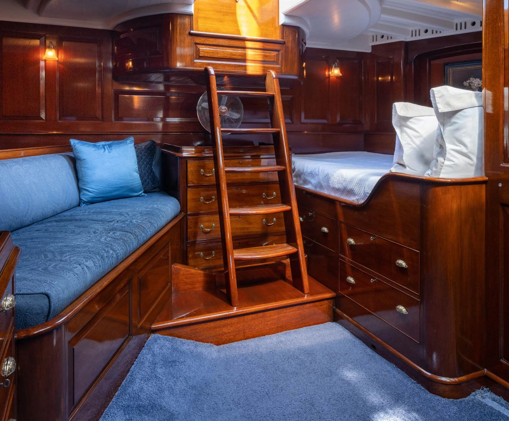a bed and a bunk bed aboard SAVANNAH Yacht for Sale