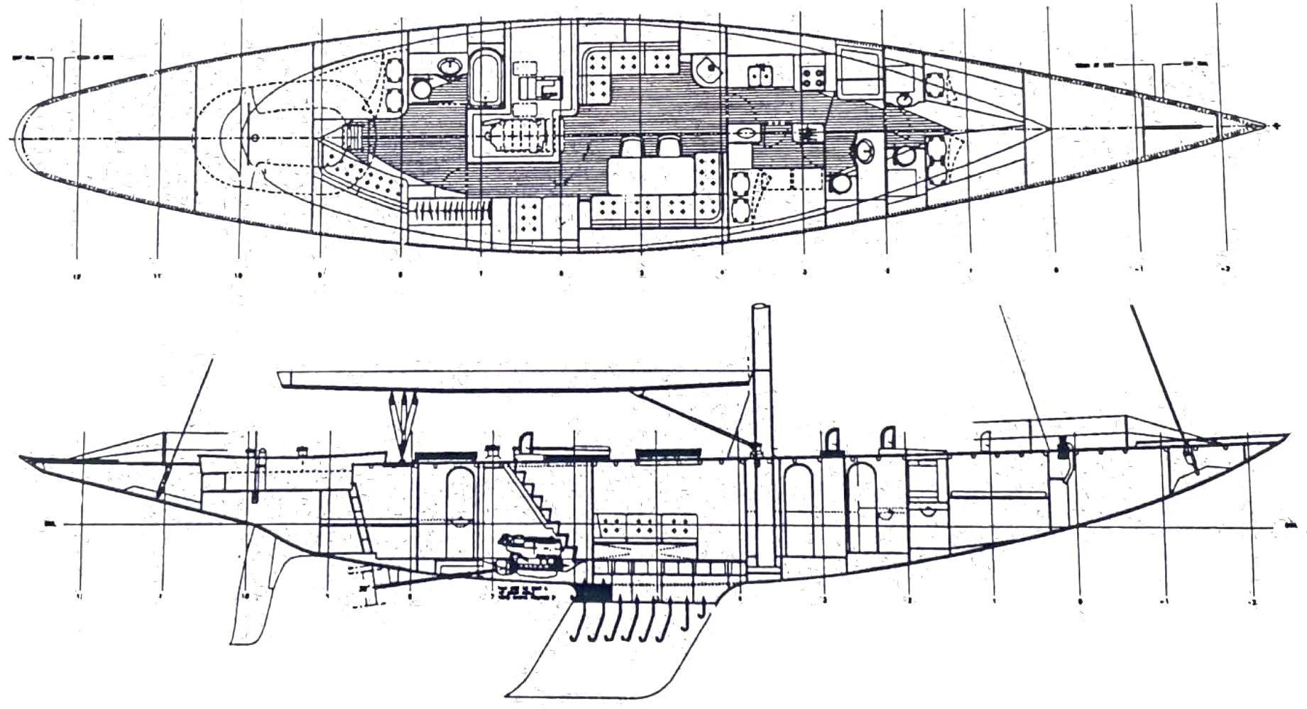 diagram, engineering drawing aboard SAVANNAH Yacht for Sale
