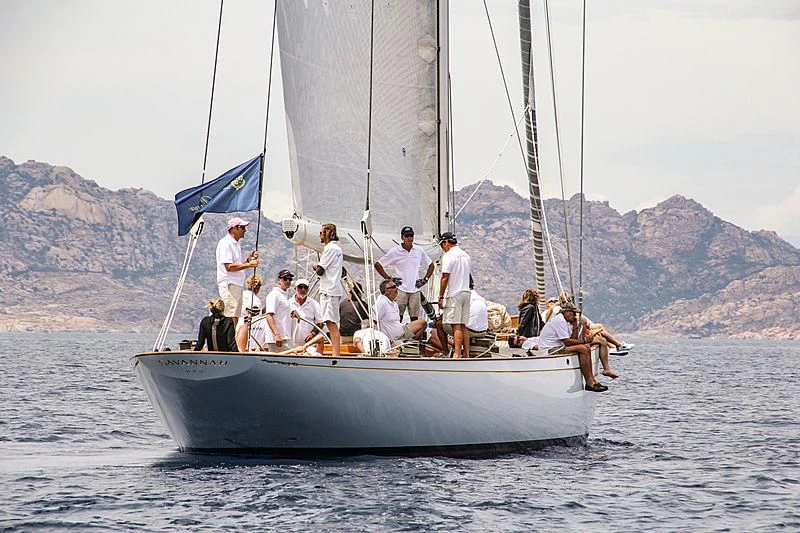 a group of people on a sailboat aboard SAVANNAH Yacht for Sale