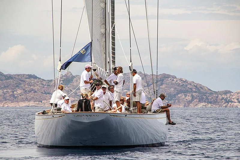 a group of people on a sailboat aboard SAVANNAH Yacht for Sale
