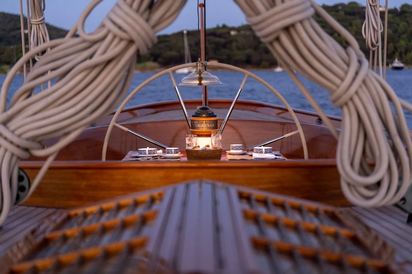 a boat on the water aboard SAVANNAH Yacht for Sale