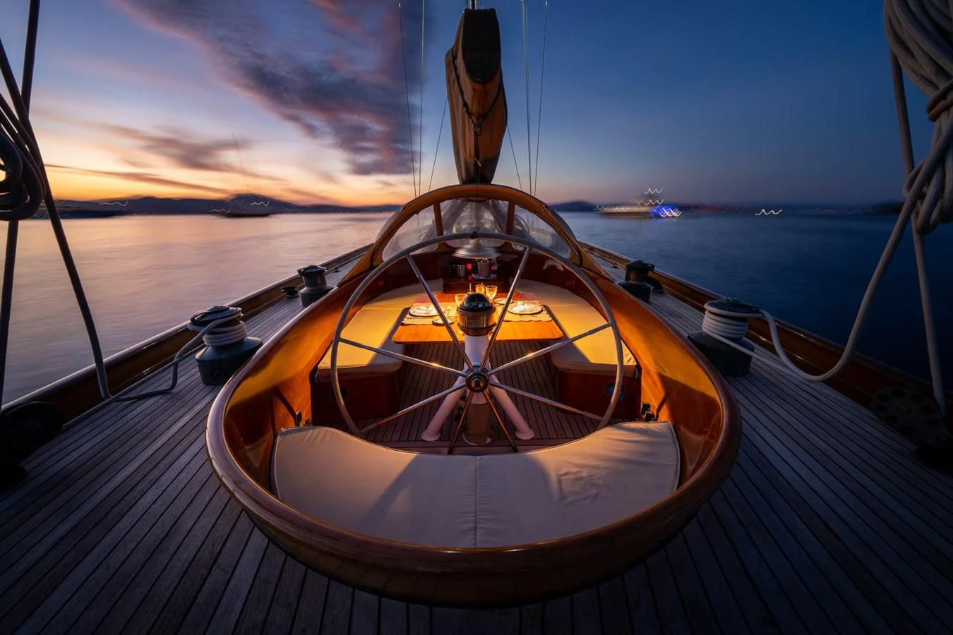 a boat on a deck aboard SAVANNAH Yacht for Sale