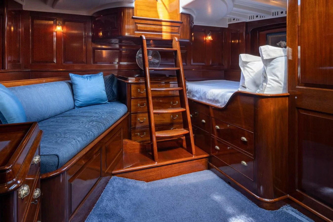 a bed and a bunk bed aboard SAVANNAH Yacht for Sale