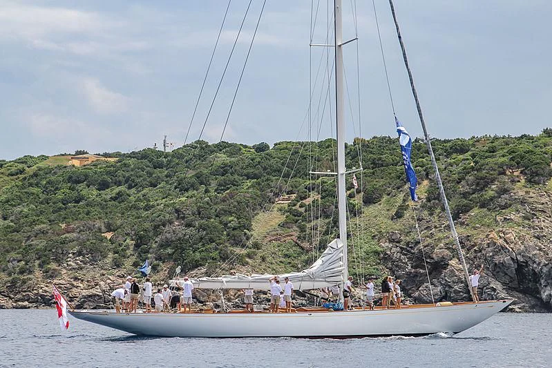 a sailboat with people on it aboard SAVANNAH Yacht for Sale