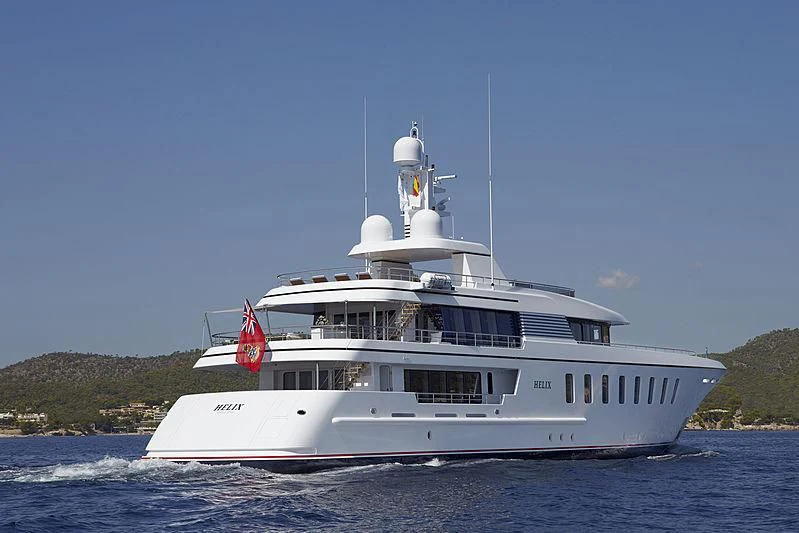 a large white boat aboard MEGAN Yacht for Sale
