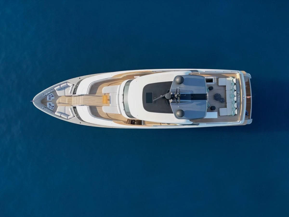 a white and blue toy car aboard AMIGA Yacht for Sale