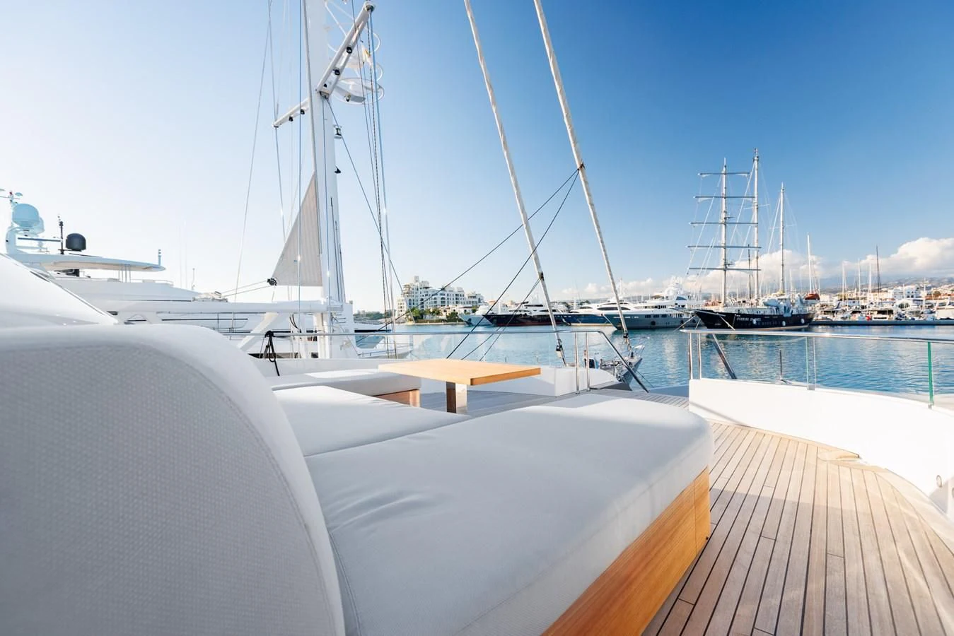 a boat on the water aboard AMIGA Yacht for Sale