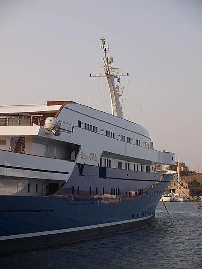 a large ship in the water aboard NAVTILVS Yacht for Sale