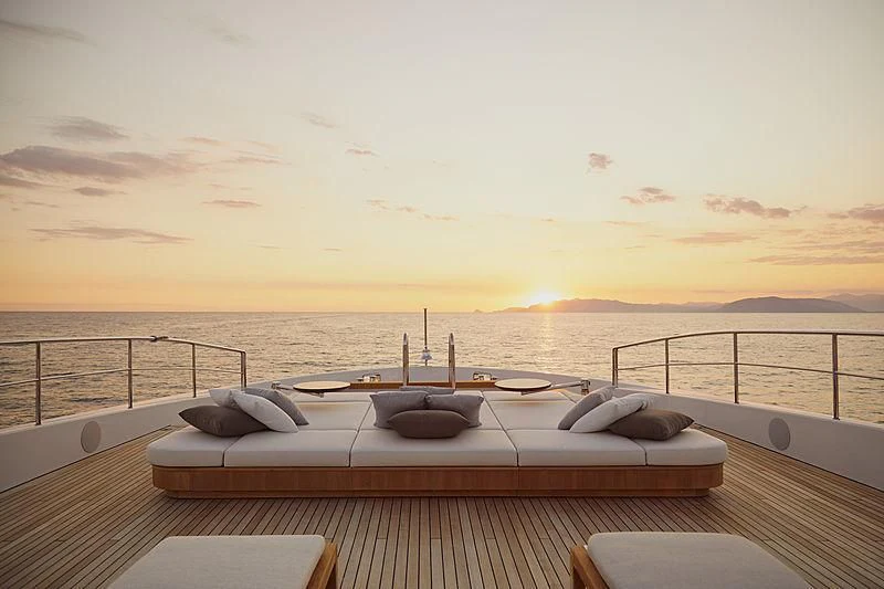 a bed on a boat aboard ANURAG Yacht for Sale