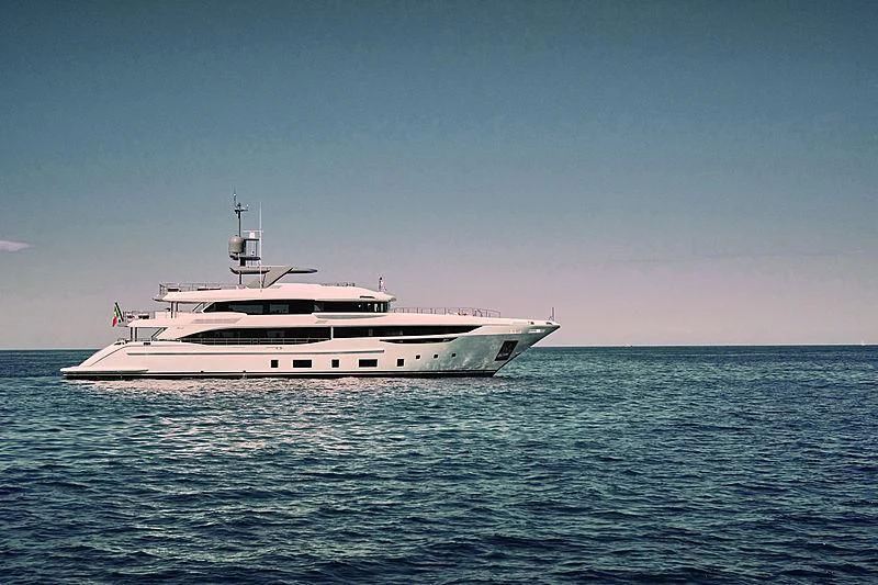 a white boat in the water aboard ANURAG Yacht for Sale