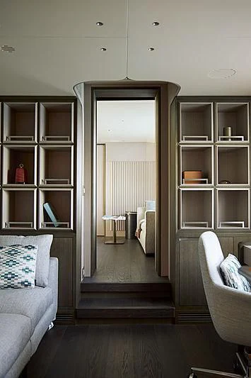 a room with a glass door aboard ANURAG Yacht for Sale