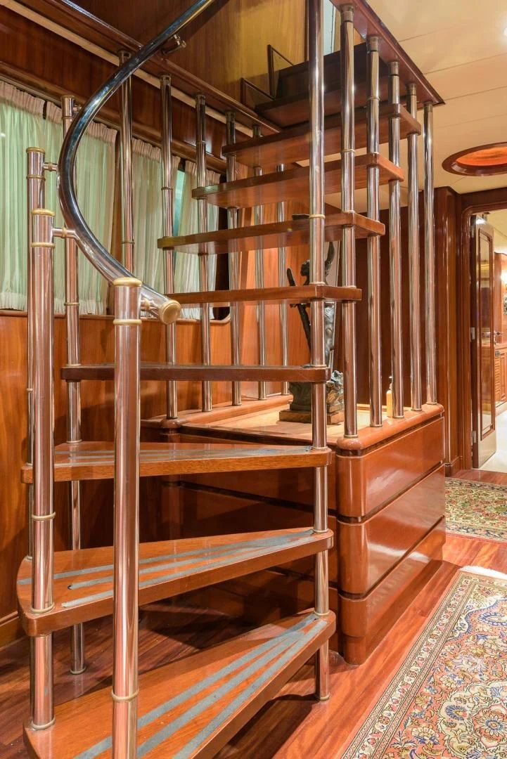 a set of bunk beds aboard ELBA Yacht for Sale