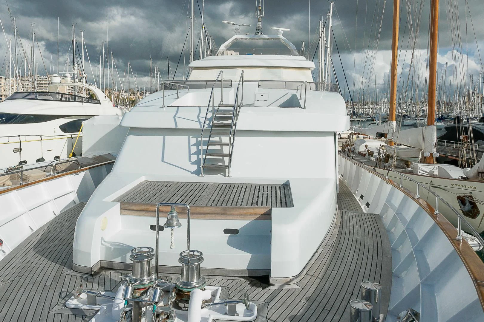 a large white yacht aboard ELBA Yacht for Sale