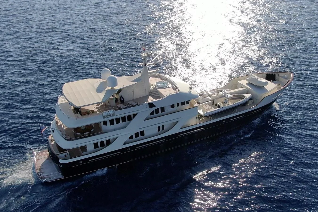 a ship on the water aboard LIBERTA Yacht for Sale