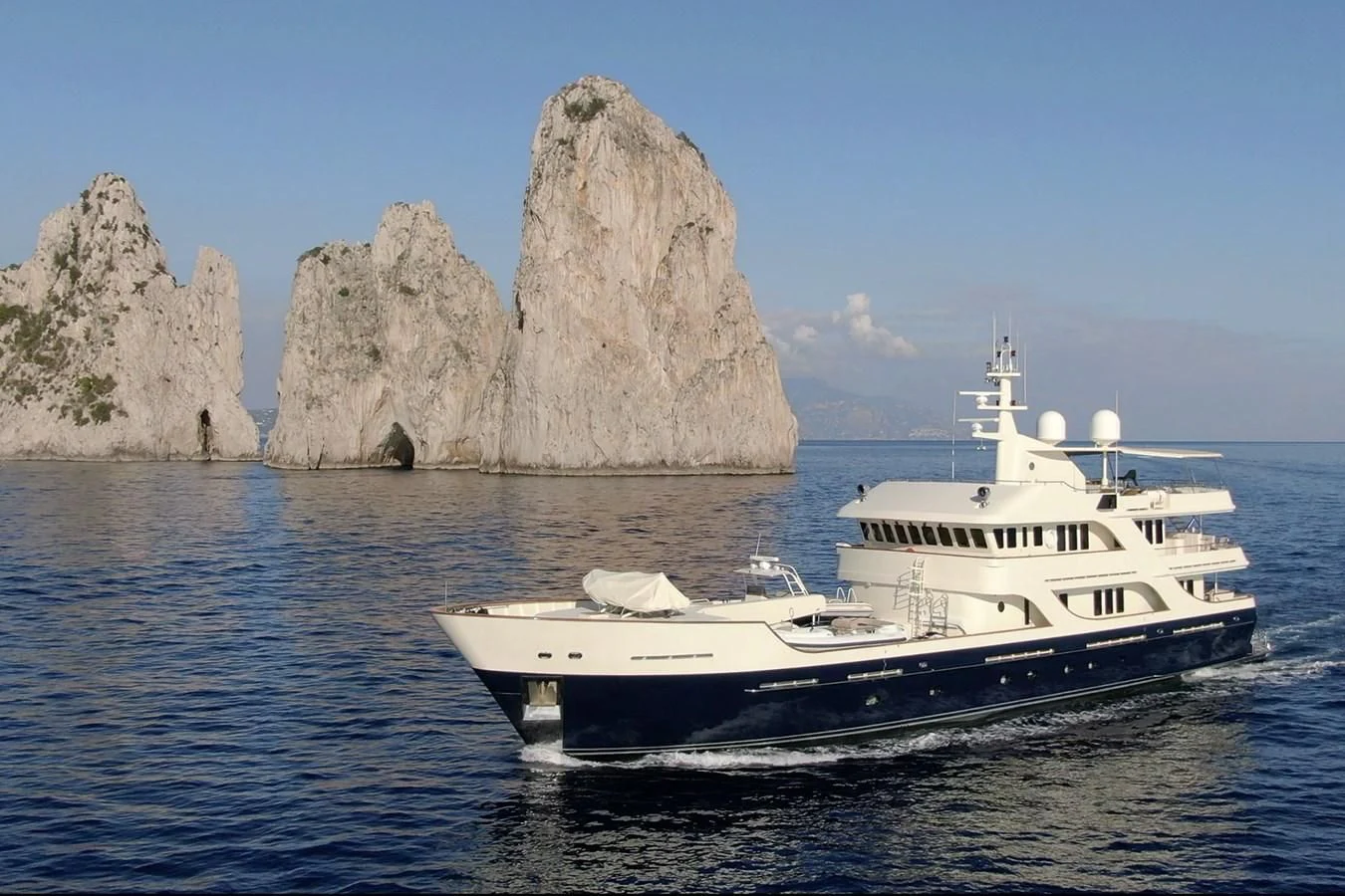 a boat in the water aboard LIBERTA Yacht for Sale