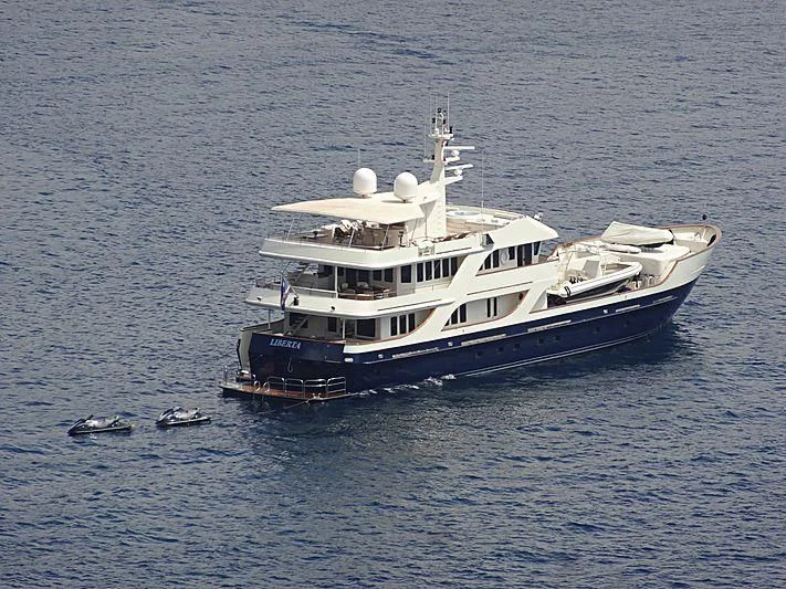 a boat in the water aboard LIBERTA Yacht for Sale