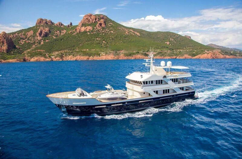 a boat on the water aboard LIBERTA Yacht for Sale