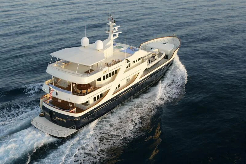 a ship on the water aboard LIBERTA Yacht for Sale
