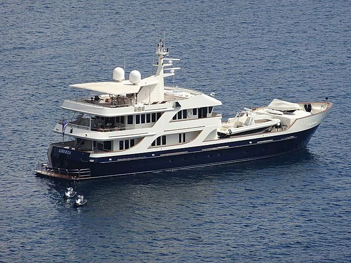 a boat in the water aboard LIBERTA Yacht for Sale