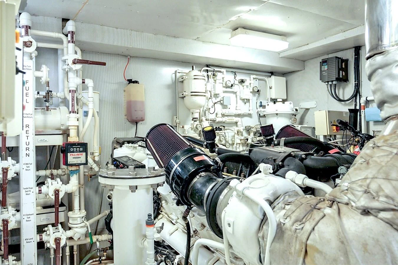 a room full of military equipment aboard LIBERTA Yacht for Sale