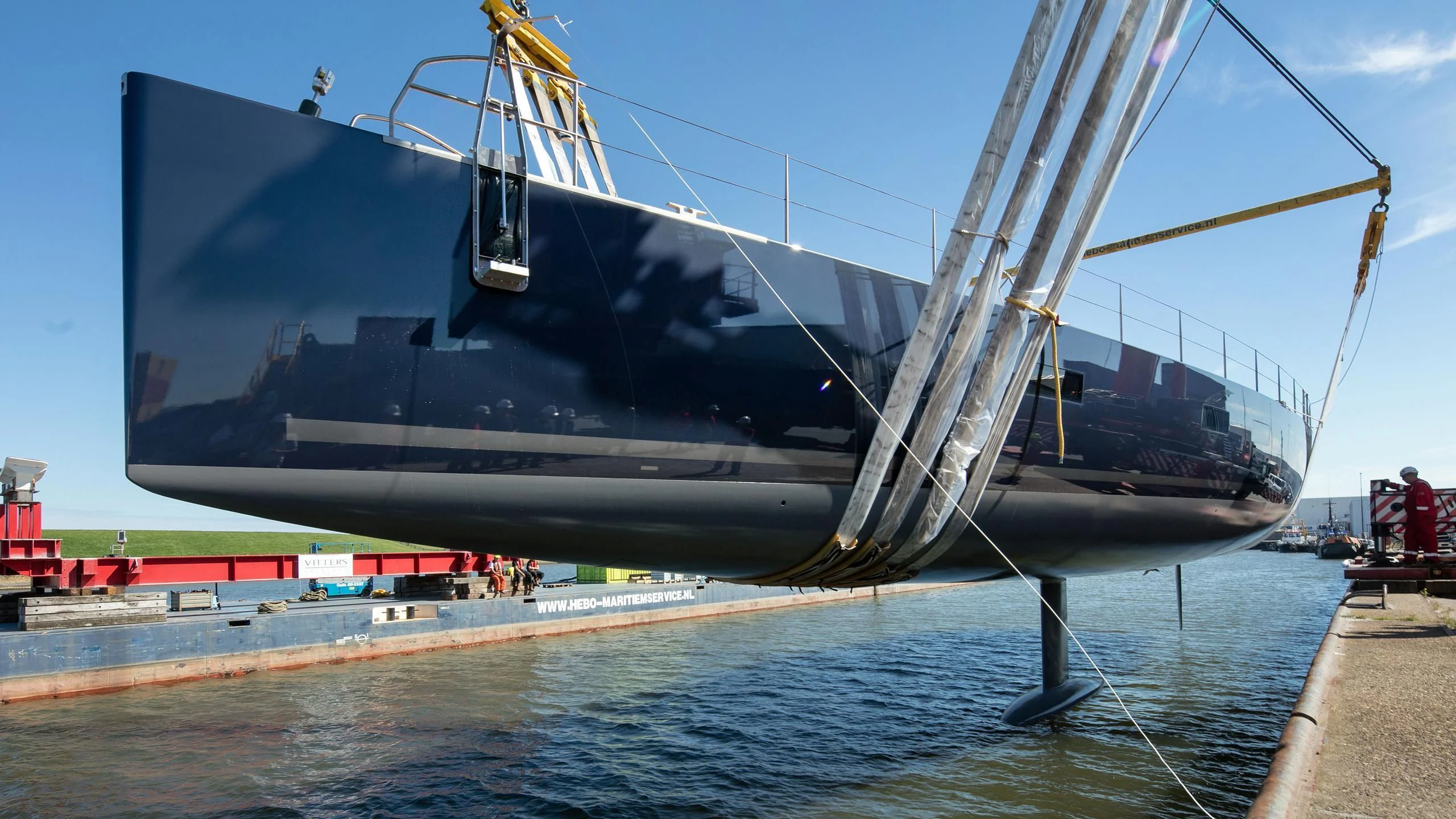 a large ship docked aboard PATTOO Yacht for Sale