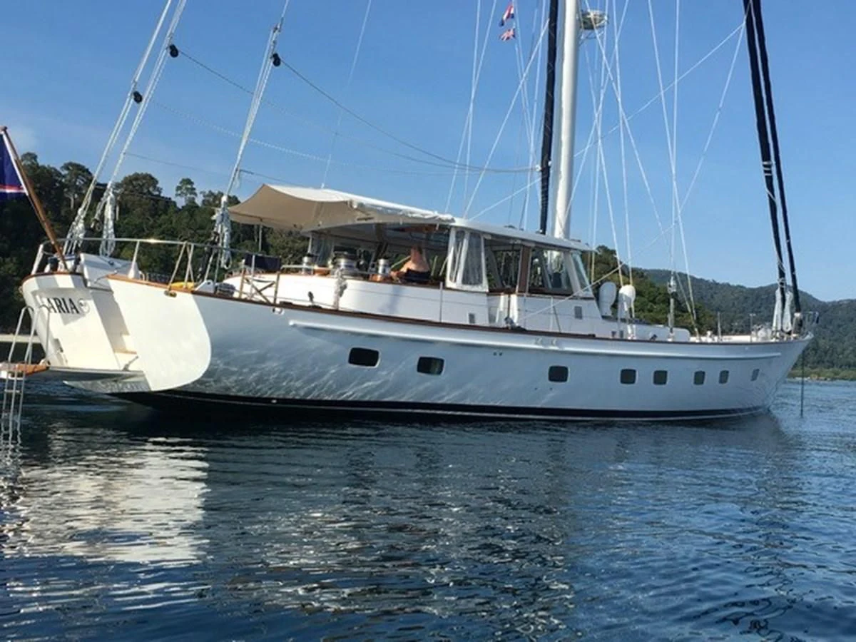 a boat on the water aboard ARIA Yacht for Sale