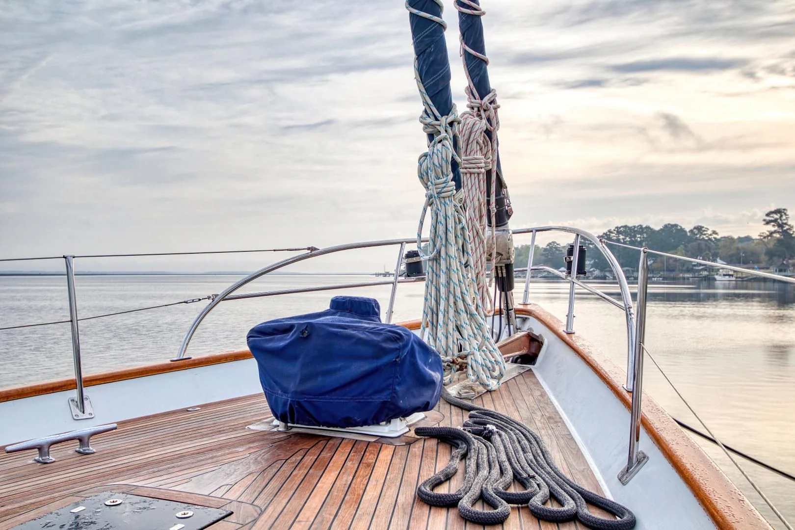 a person standing on a boat aboard ARIA Yacht for Sale