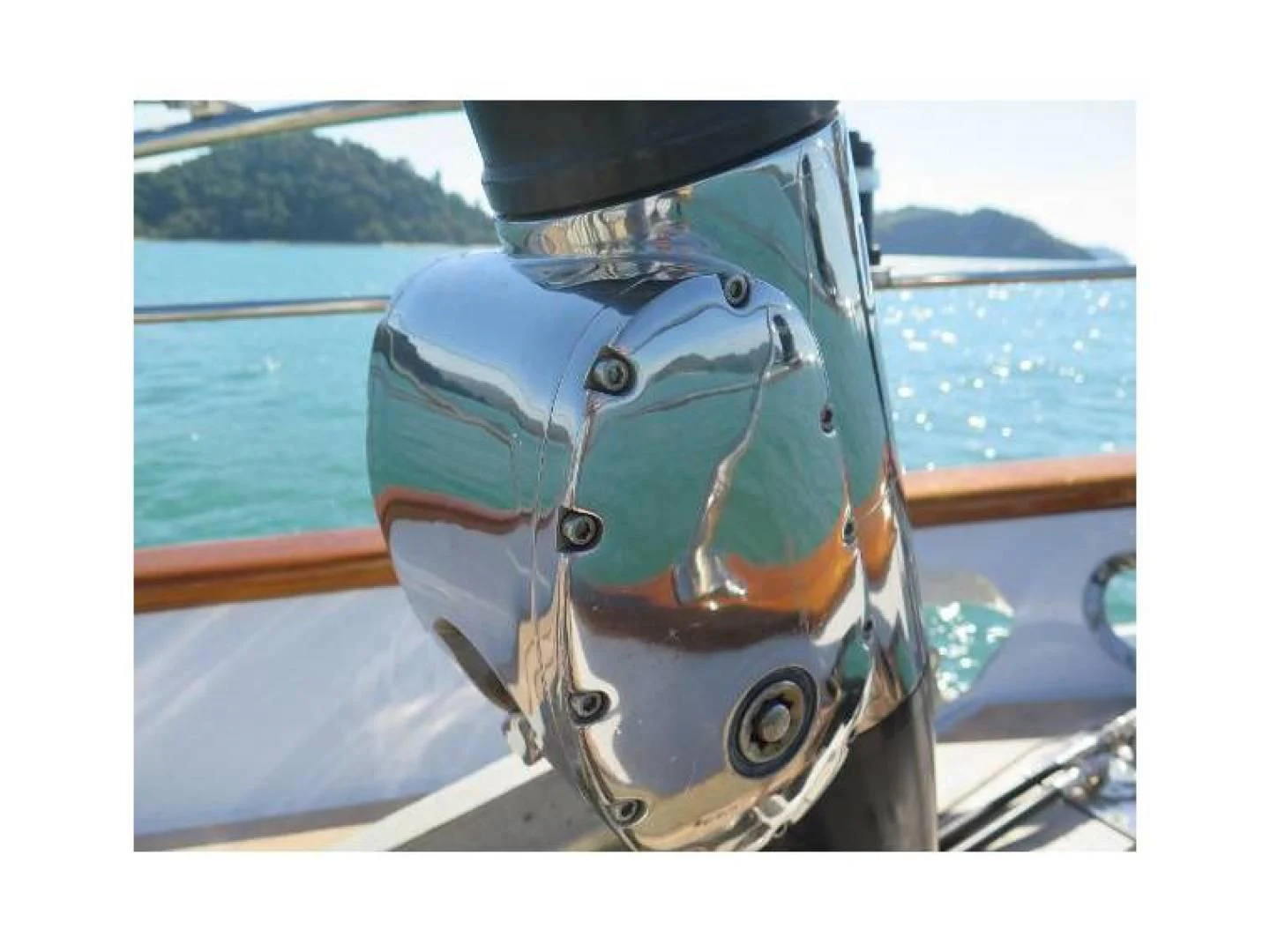 a fish eye view of a boat aboard ARIA Yacht for Sale