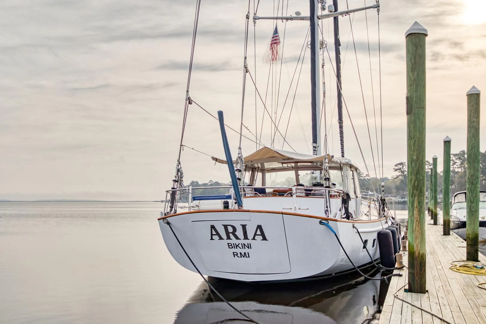 a boat in the water aboard ARIA Yacht for Sale