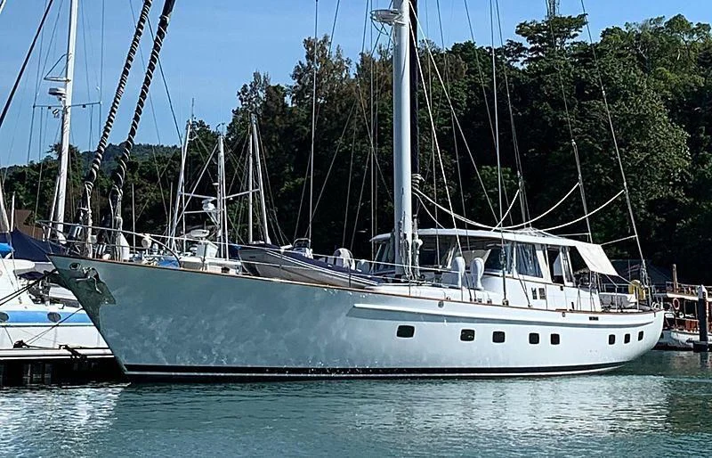 a group of boats in a harbor aboard ARIA Yacht for Sale