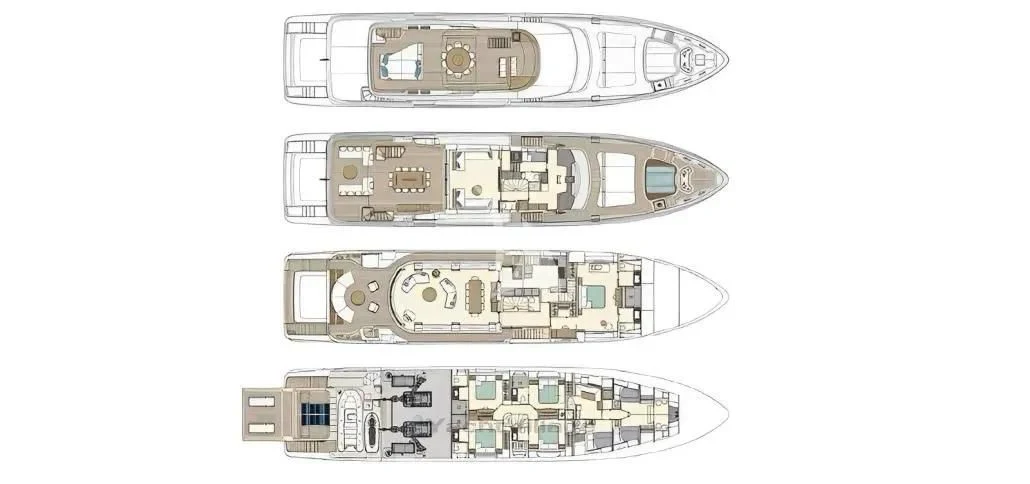 diagram, engineering drawing aboard LEGEND Yacht for Sale