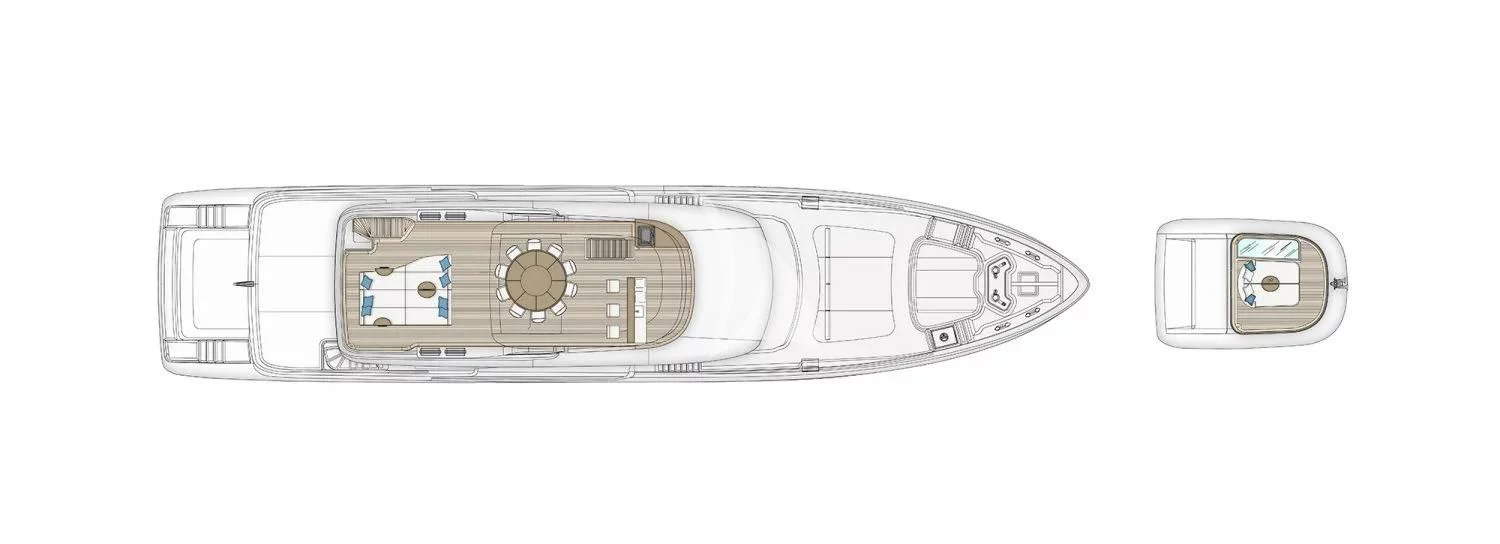 a silver rectangular object with a blue and gold pattern aboard LEGEND Yacht for Sale