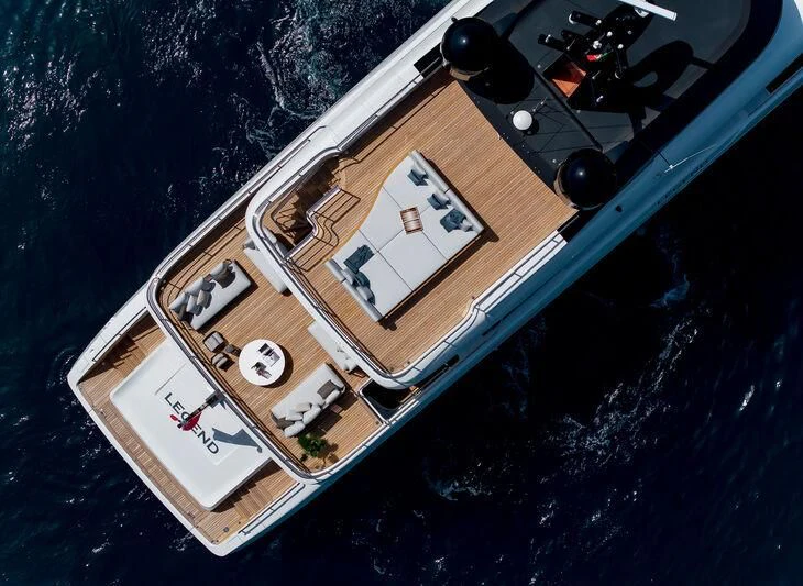 a satellite in outer space aboard LEGEND Yacht for Sale