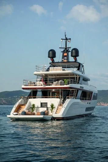 a large white ship in the water aboard LEGEND Yacht for Sale