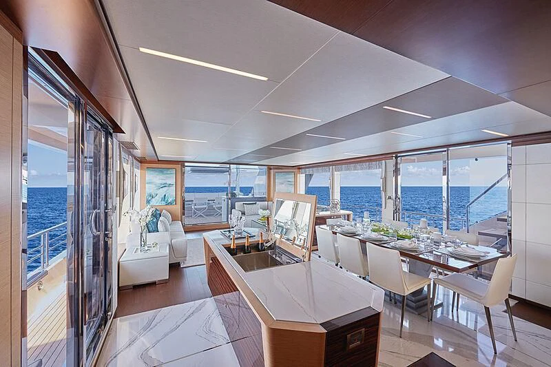 a large open office space aboard CHILLAXIN' Yacht for Sale