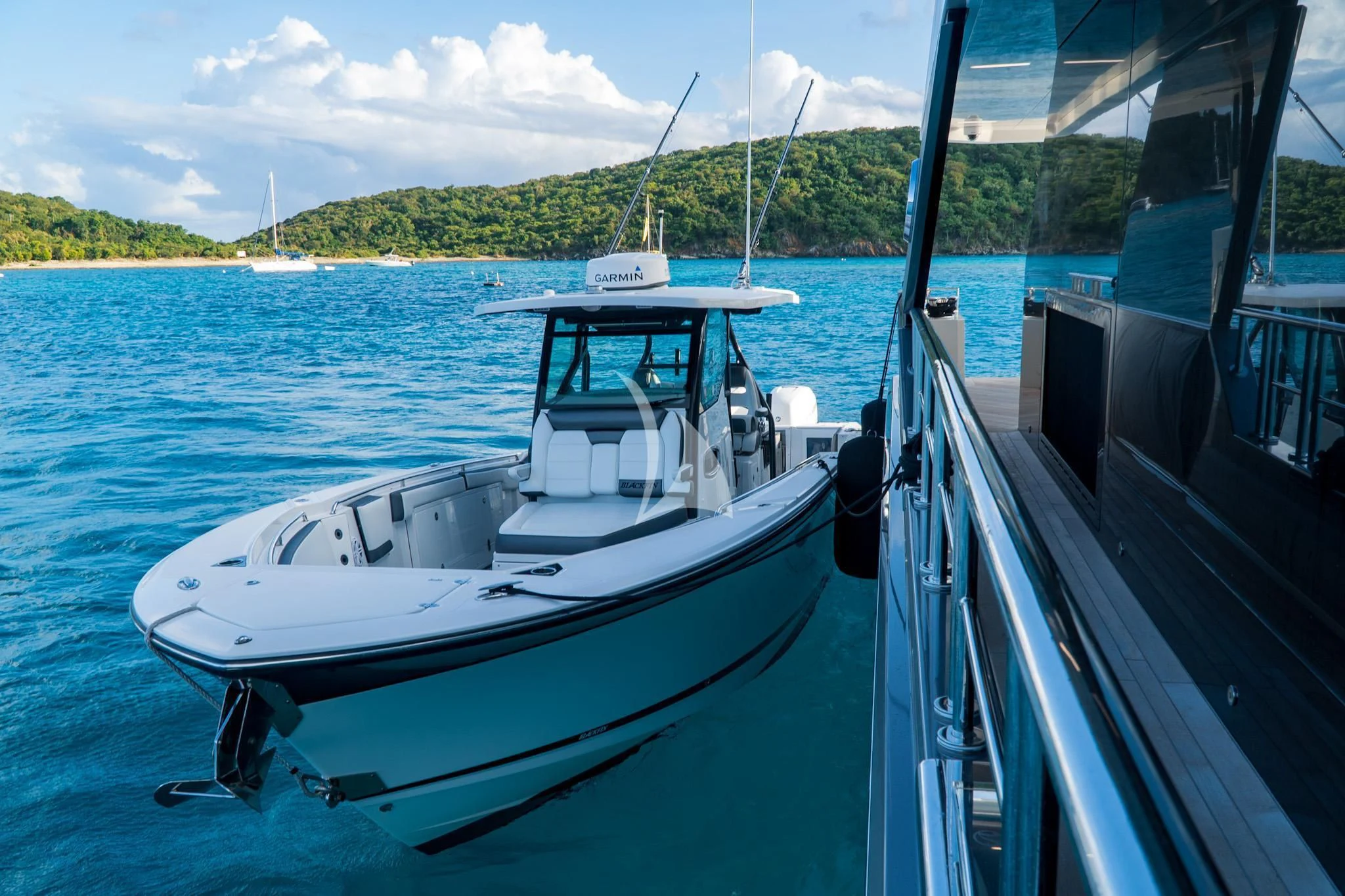 a boat on the water aboard CHILLAXIN' Yacht for Sale