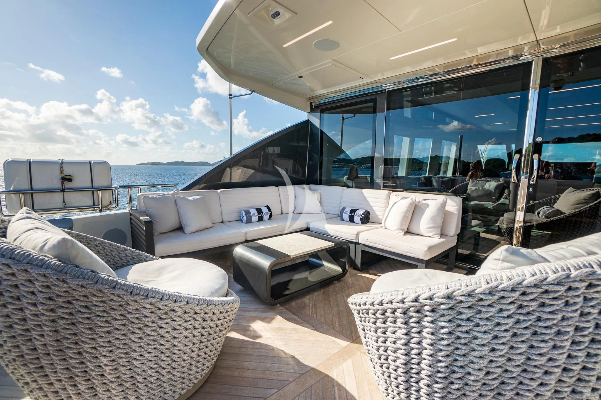 a boat on the water aboard CHILLAXIN' Yacht for Sale