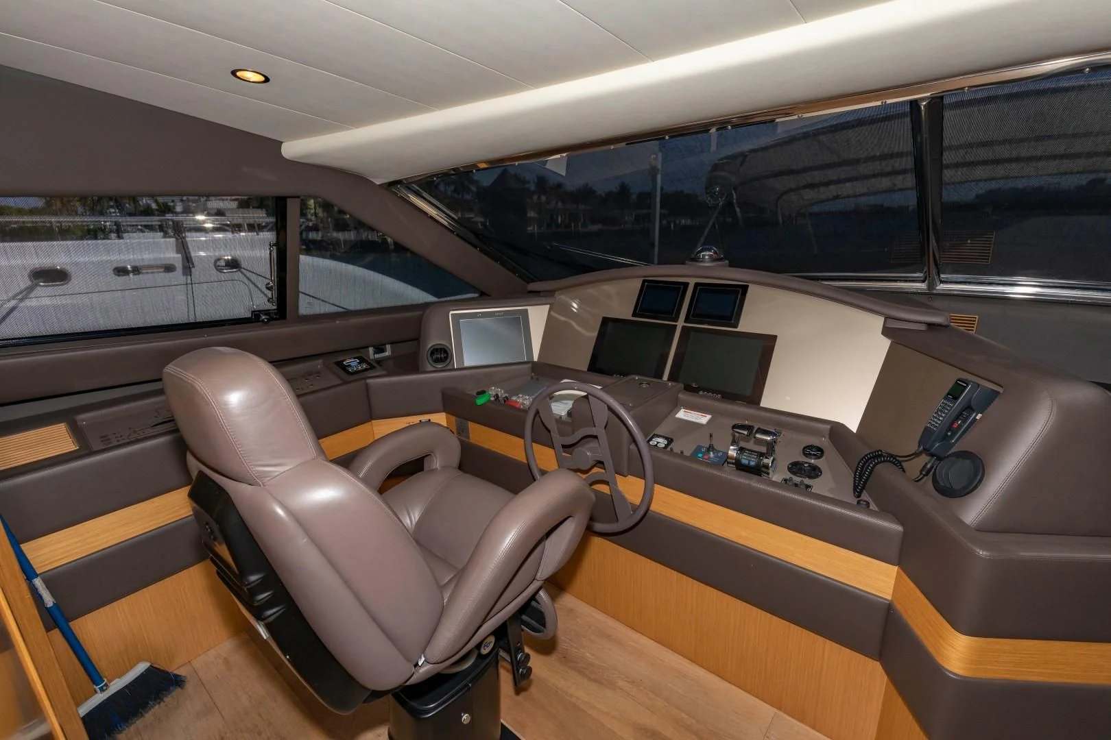 inside view of a vehicle aboard MI RX Yacht for Sale