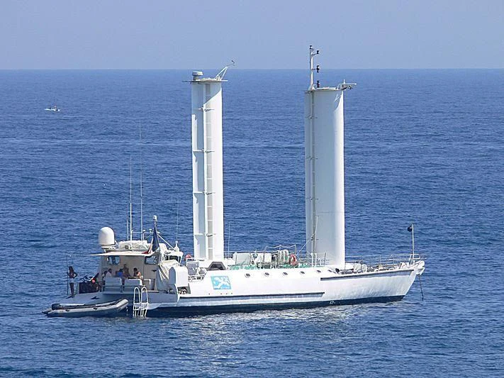 a large white boat in the water aboard ALCYONE Yacht for Sale