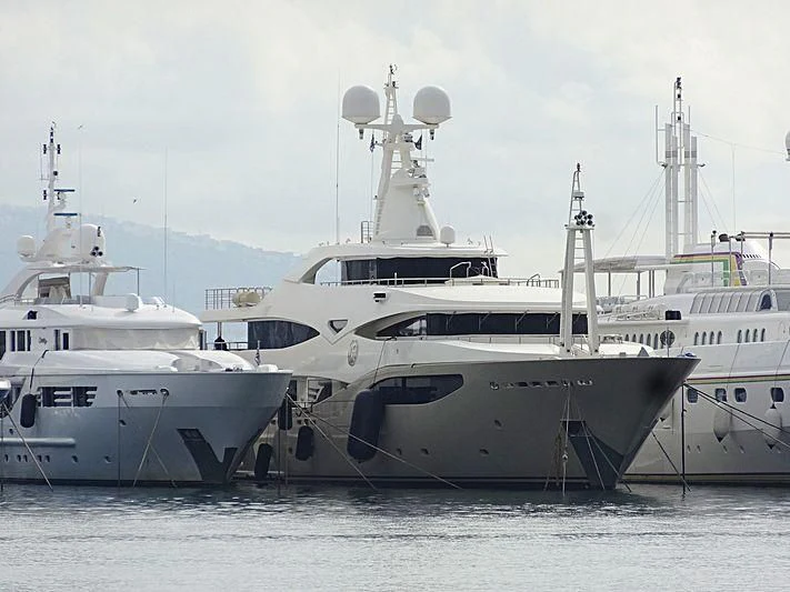 a group of boats in the water aboard ELENI Yacht for Sale