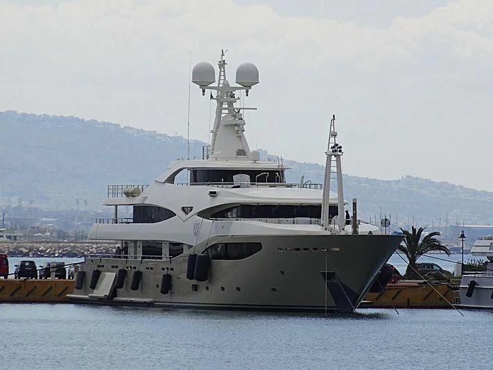 a large white ship aboard ELENI Yacht for Sale