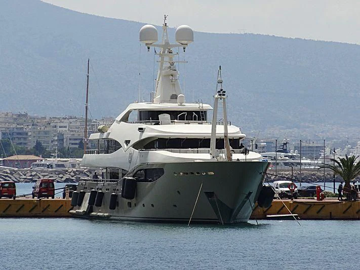 a large white ship aboard ELENI Yacht for Sale
